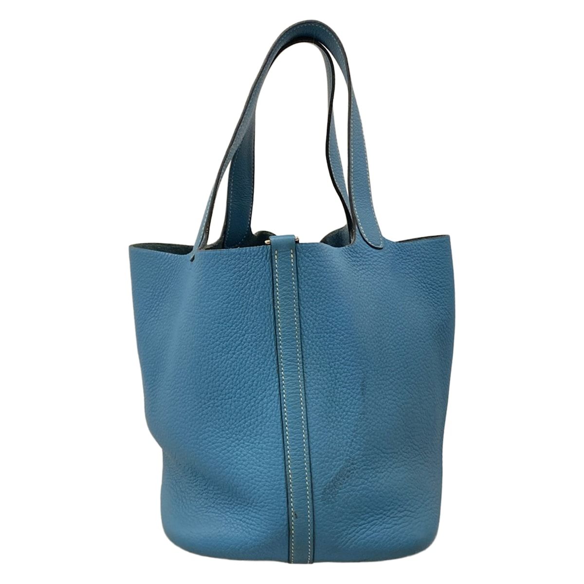 Hermes Handbag Picotin PM Blue Jean Silver — view 4