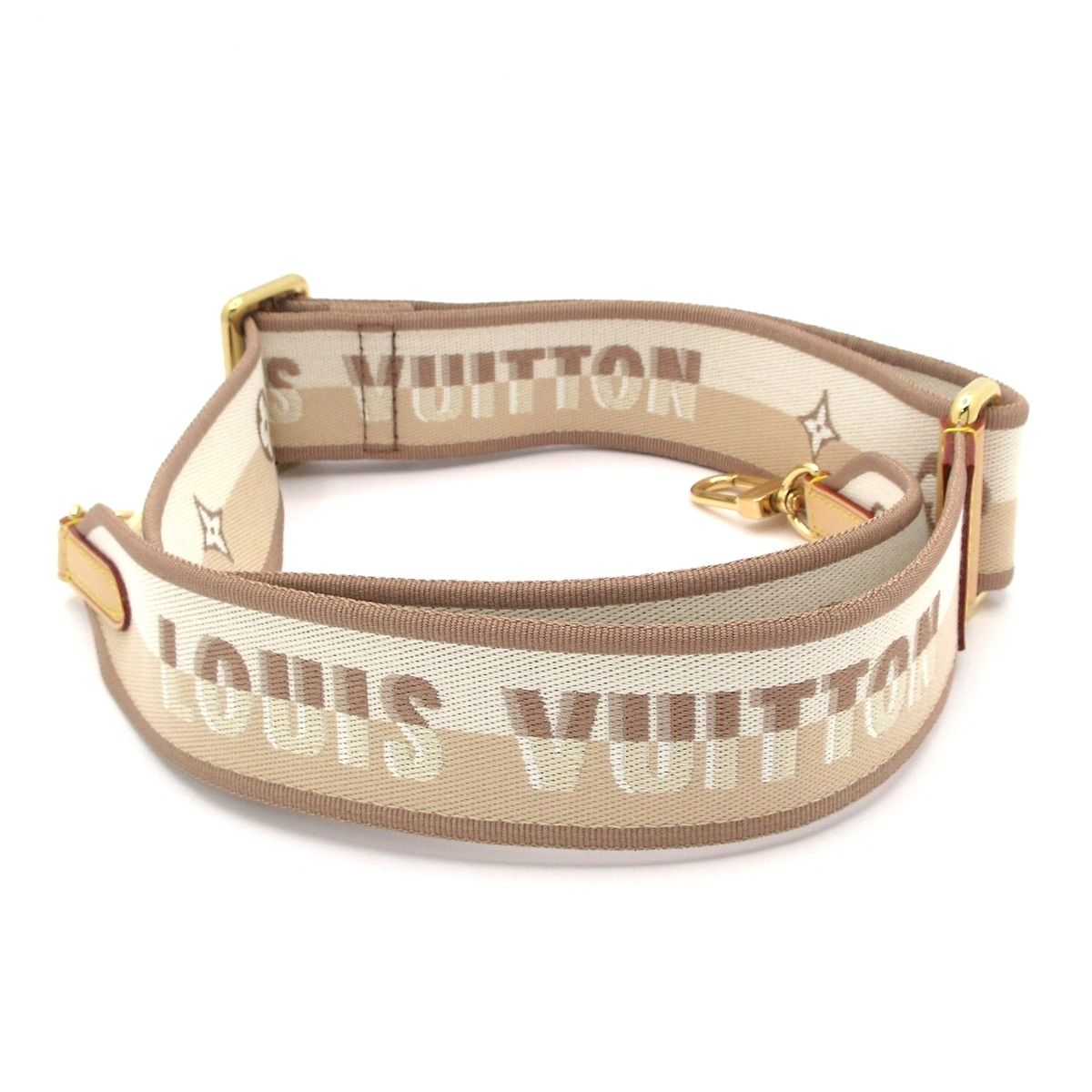 Louis Vuitton Shoulder Strap Beige Leather Cowhide