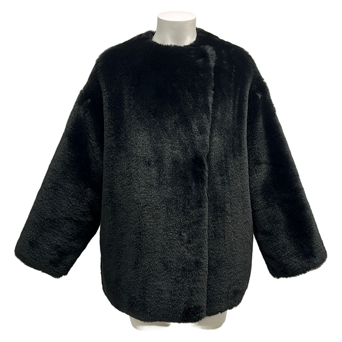 Moncler Down Jacket 0 XS Lema Black Navy Long Sleeve Faux Fur Reversible Hyke — view 3