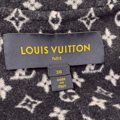 Louis Vuitton Coat 38 M Hooded Wrap Navy Light Pink Multi Long Sleeve Lining — view 3