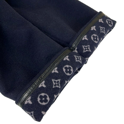 Louis Vuitton Coat 38 M Hooded Wrap Navy Light Pink Multi Long Sleeve Lining — view 6