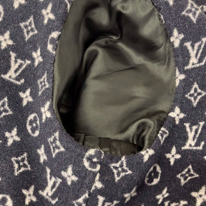 Louis Vuitton Coat 38 M Hooded Wrap Navy Light Pink Multi Long Sleeve Lining — view 8