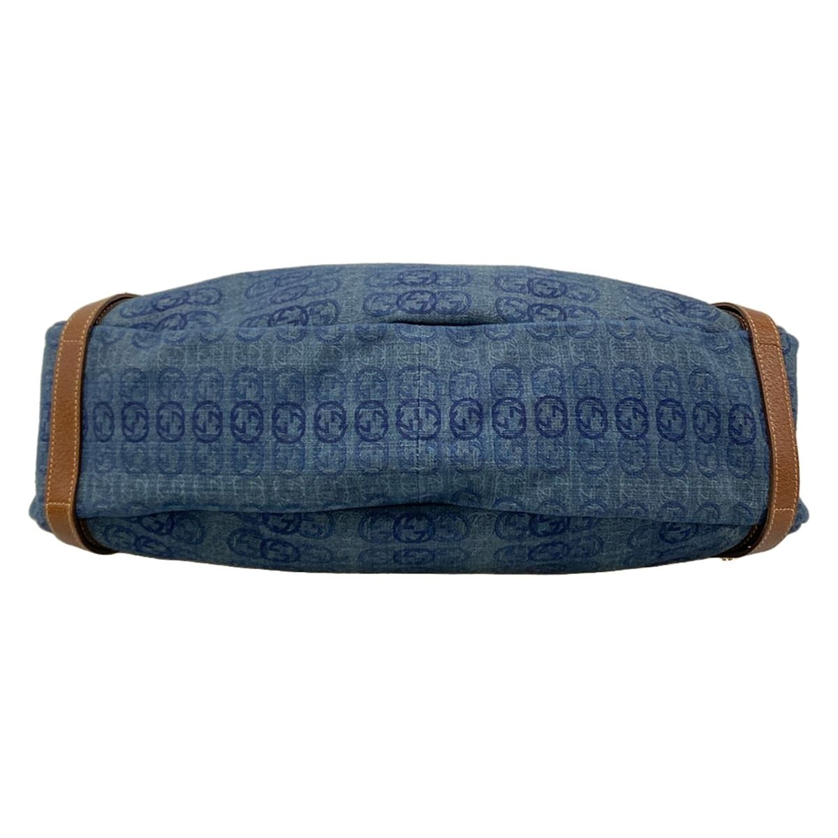 Gucci Tote Abbey Blue Dark Brown Interlocking Pattern Leather — view 5