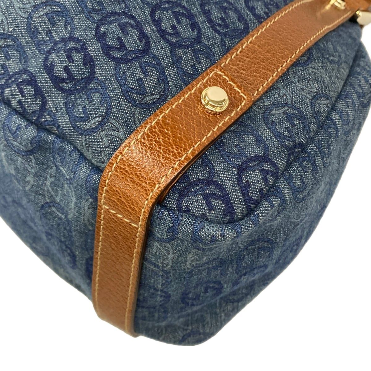 Gucci Tote Abbey Blue Dark Brown Interlocking Pattern Leather — view 6