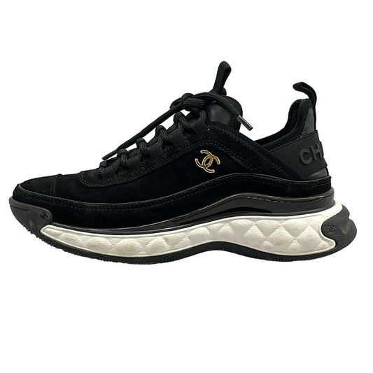 Chanel Sneakers 37 Black Leather