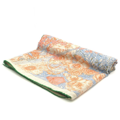 Hermes Shawl Carre 140 Navy Orange Multi Retour a la Nature Cashmere Silk Scarf