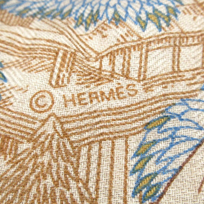 Hermes Shawl Carre 140 Navy Orange Multi Retour a la Nature Cashmere Silk Scarf — view 2