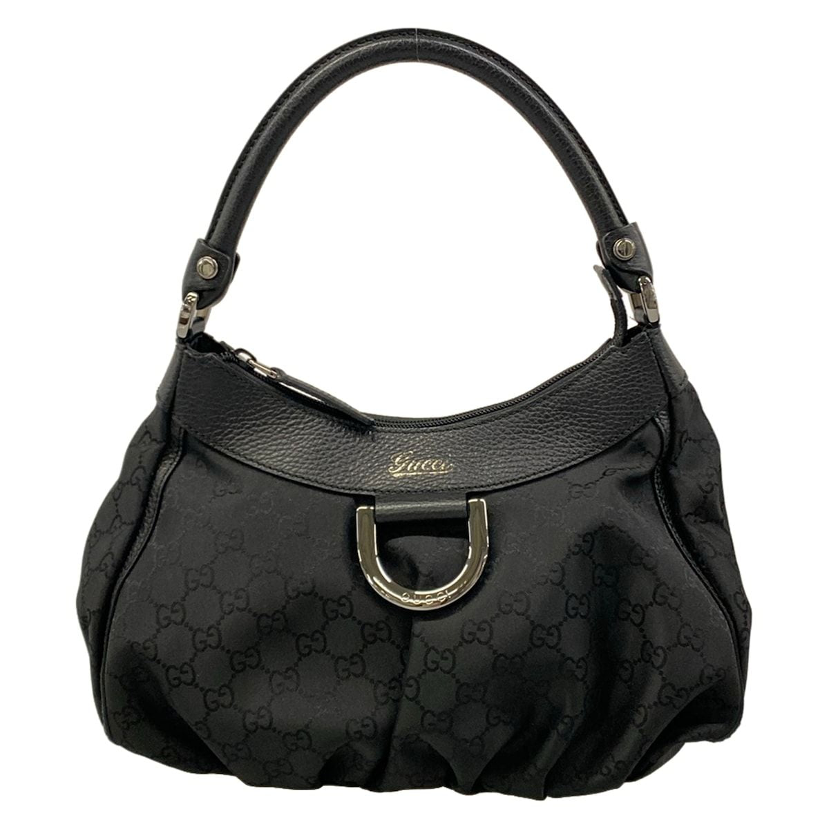 Gucci Handbag Abbey GG Pattern Black Leather