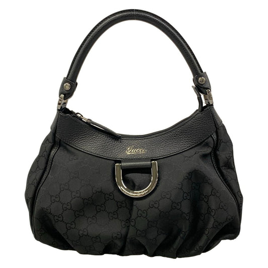 Gucci Handbag Abbey GG Pattern Black Leather