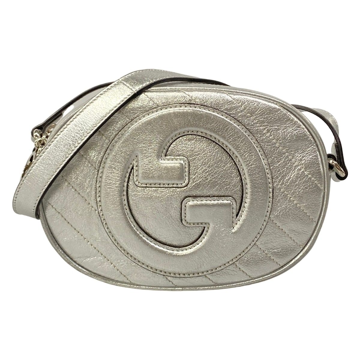 Gucci Shoulder Bag Blanc Di Silver Leather