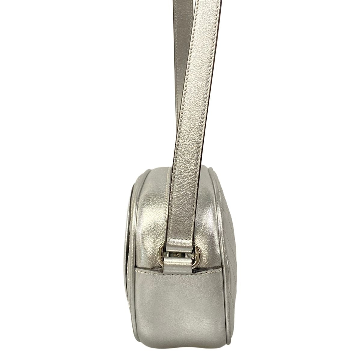 Gucci Shoulder Bag Blanc Di Silver Leather — view 4