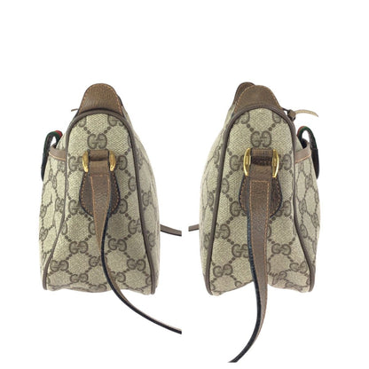 Gucci Vintage Sherry Line Beige Gold GG Supreme Canvas Shoulder Bag — view 8