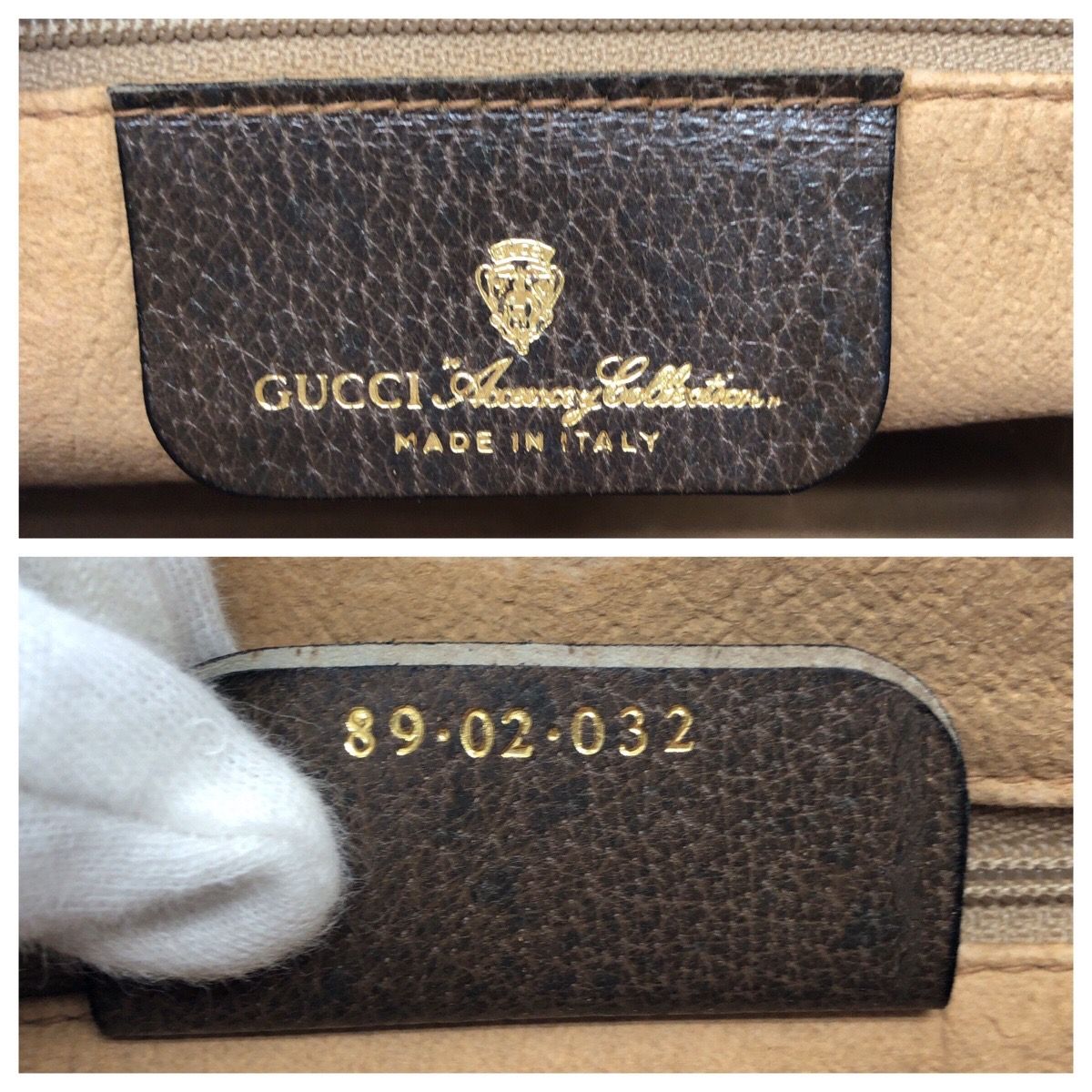 Gucci Vintage Sherry Line Beige Gold GG Supreme Canvas Shoulder Bag — view 4