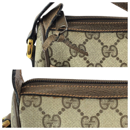 Gucci Vintage Sherry Line Beige Gold GG Supreme Canvas Shoulder Bag — view 5