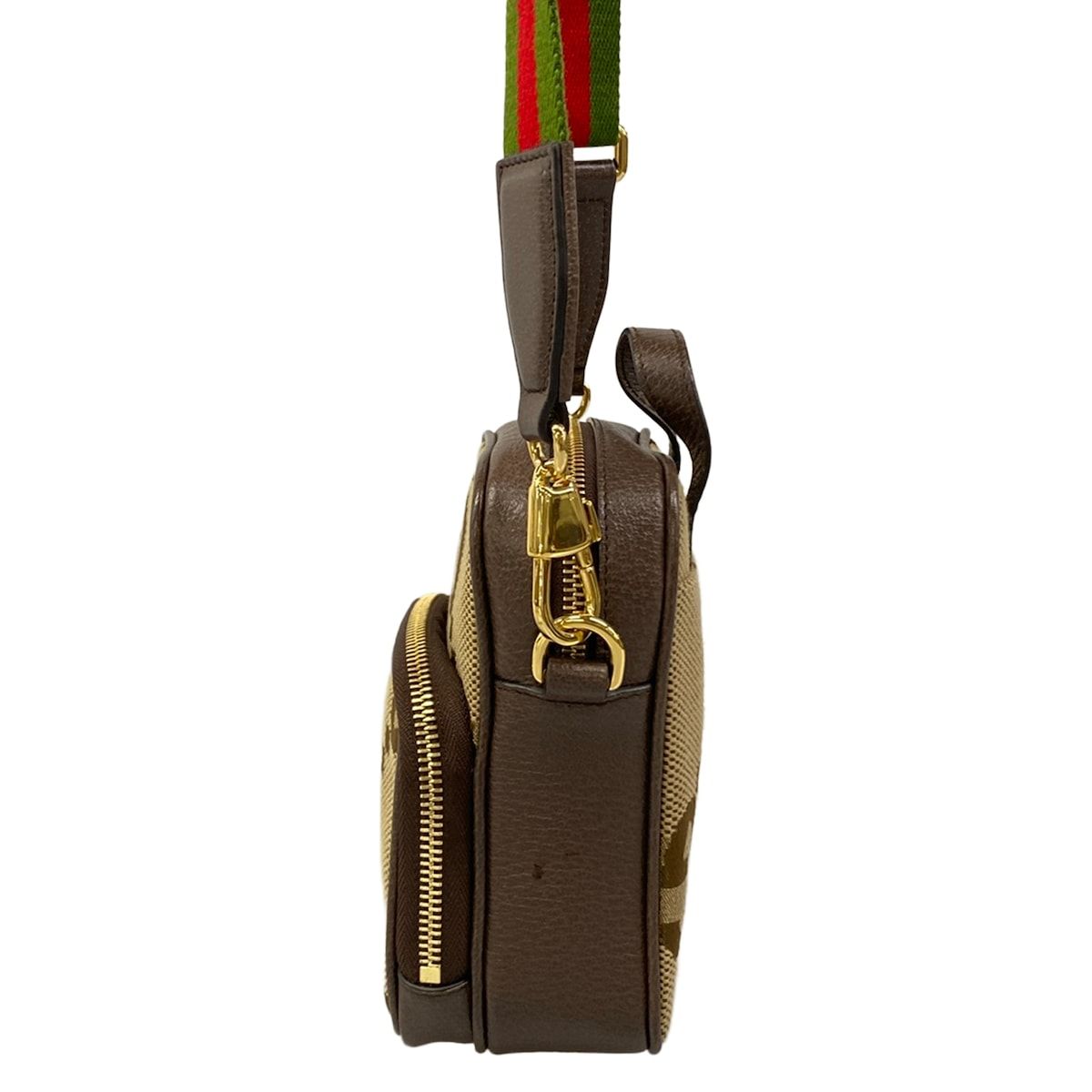 Gucci Shoulder Bag Jumbo GG Sherry Beige Dark Brown Leather — view 4