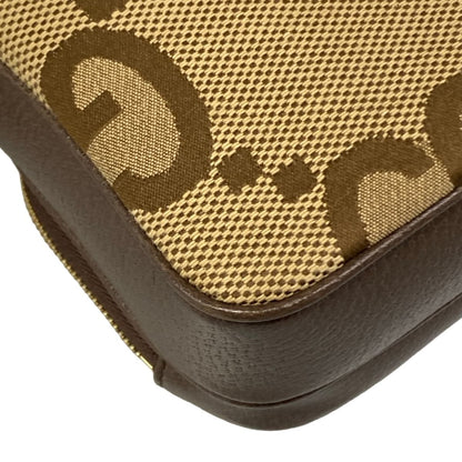 Gucci Shoulder Bag Jumbo GG Sherry Beige Dark Brown Leather — view 6