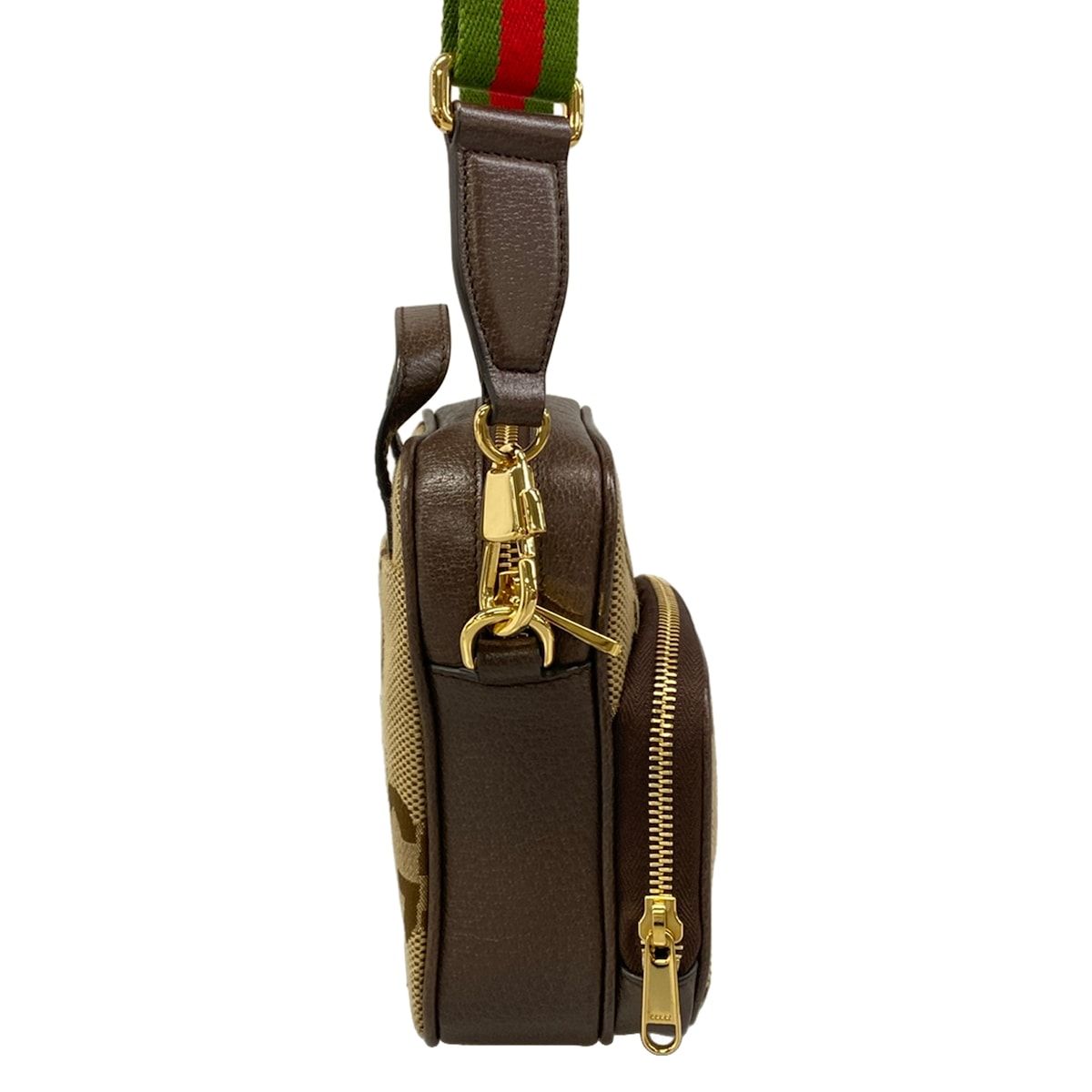 Gucci Shoulder Bag Jumbo GG Sherry Beige Dark Brown Leather — view 2