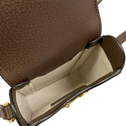 Gucci Shoulder Bag Horsebit Beige Dark Brown Multi Leather — view 7
