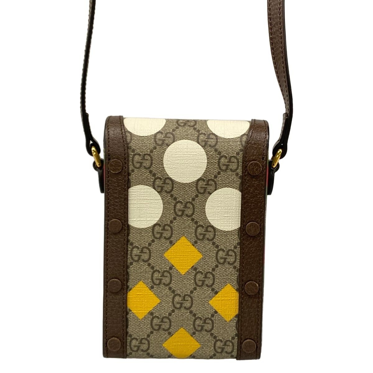 Gucci Shoulder Bag Horsebit Beige Dark Brown Multi Leather — view 3