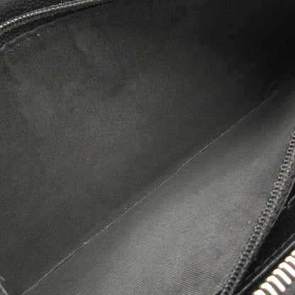 Chanel Wallet Quilted Stitch Black Zip Around Silver — view 4