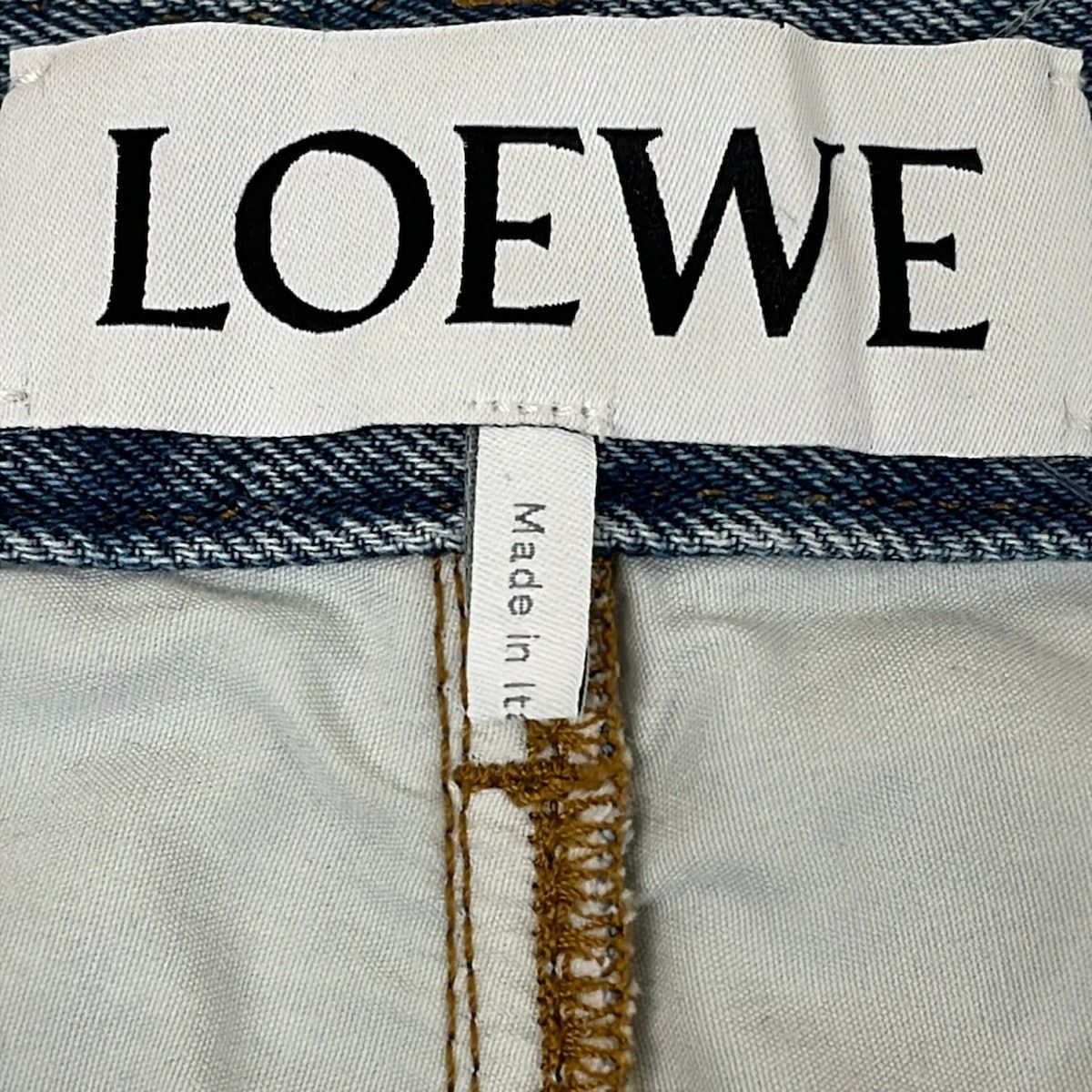 Loewe Jeans 38 M Cropped Denim Pants Blue White Cotton — view 3