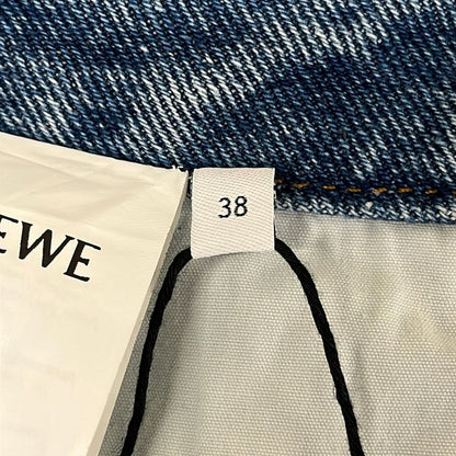 Loewe Jeans 38 M Cropped Denim Pants Blue White Cotton — view 7
