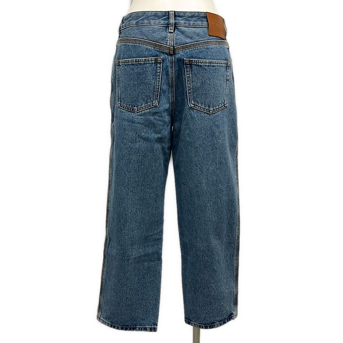 Loewe Jeans 38 M Cropped Denim Pants Blue White Cotton — view 2
