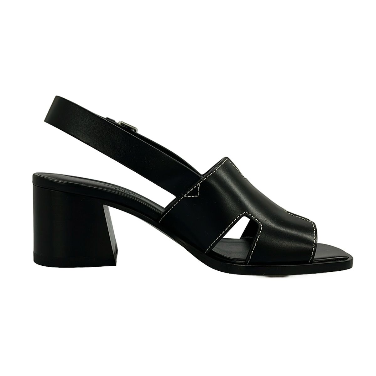 Hermes Sandals 35.5 Herbe 60 Black Leather — view 2