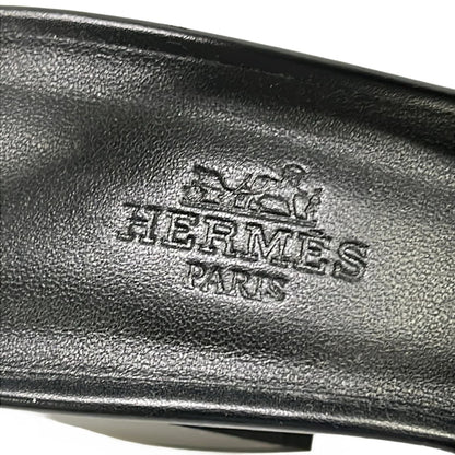 Hermes Sandals 35.5 Herbe 60 Black Leather — view 9