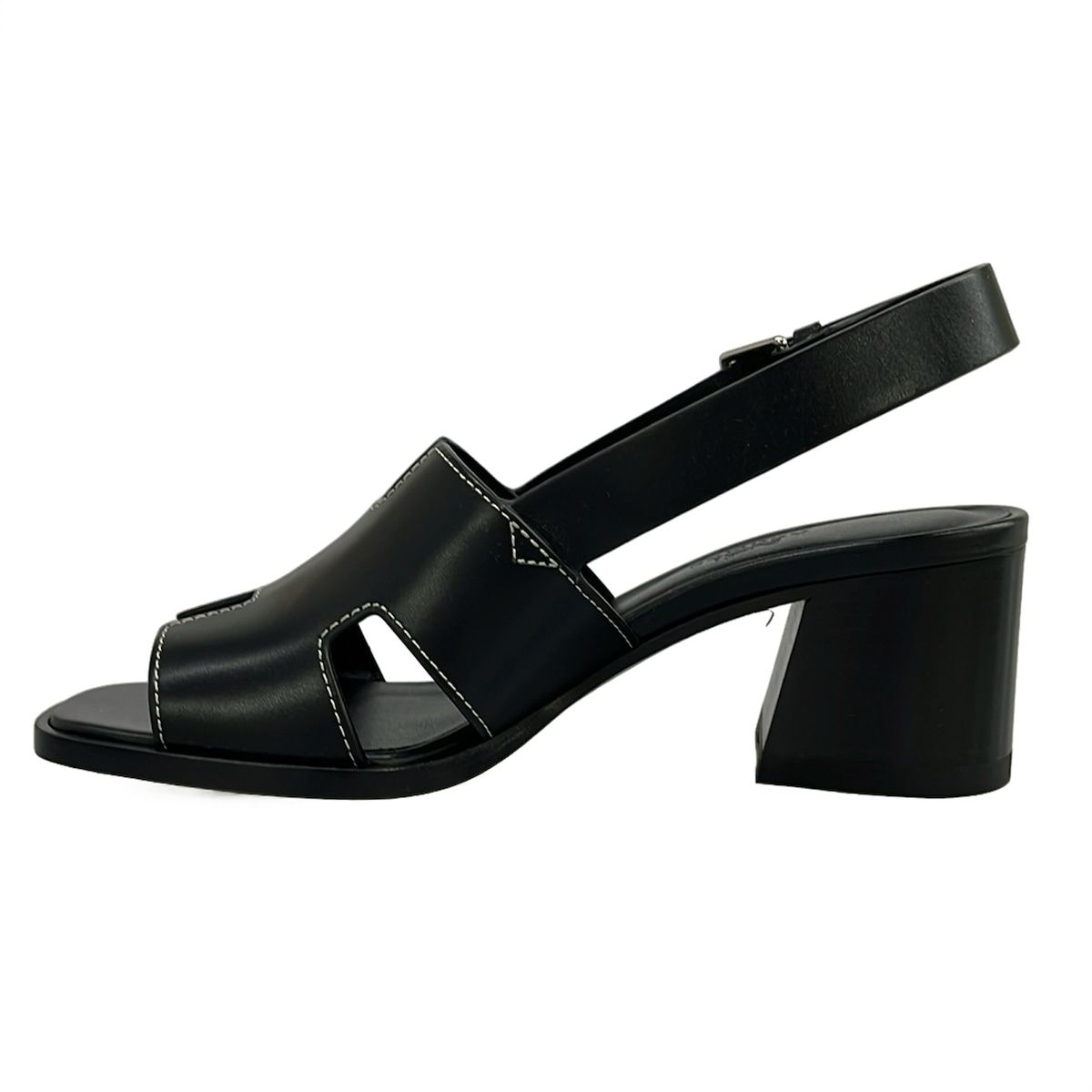 Hermes Sandals 35.5 Herbe 60 Black Leather — view 3
