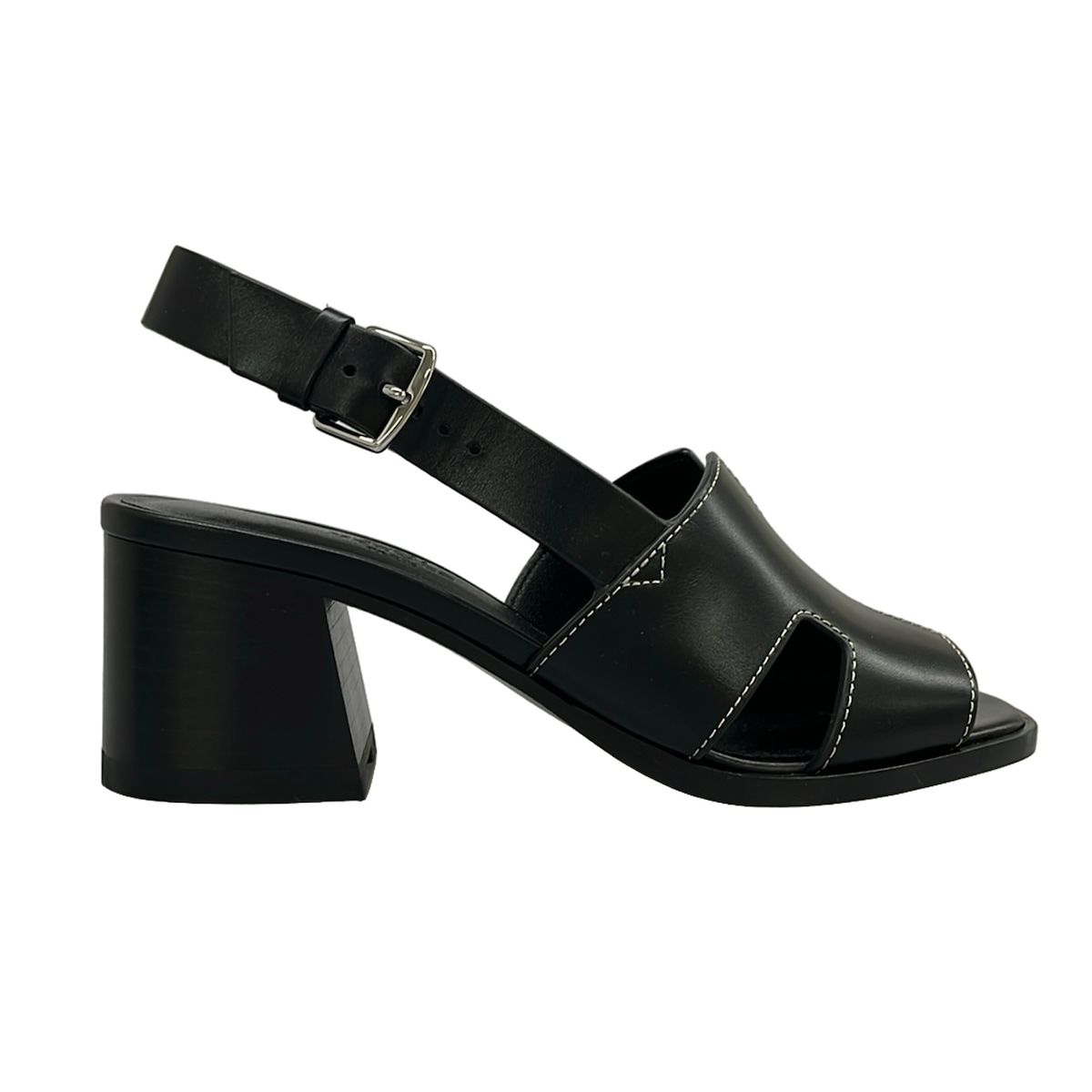 Hermes Sandals 35.5 Herbe 60 Black Leather — view 4