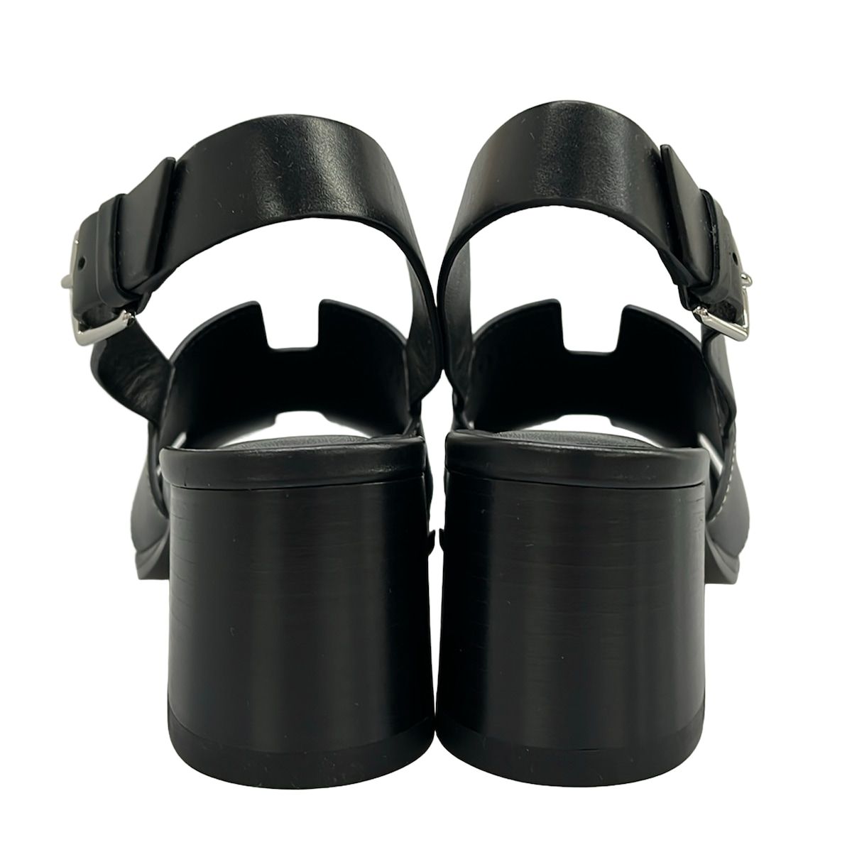 Hermes Sandals 35.5 Herbe 60 Black Leather — view 6
