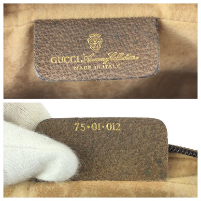 Gucci Vintage Sherry Line Beige Gold GG Supreme Canvas Clutch — view 4