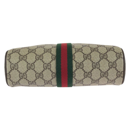 Gucci Vintage Sherry Line Beige Gold GG Supreme Canvas Clutch — view 9