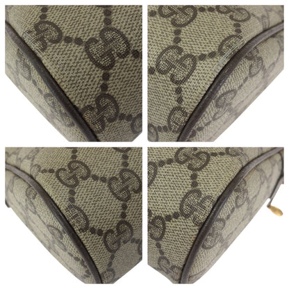 Gucci Vintage Sherry Line Beige Gold GG Supreme Canvas Clutch — view 3