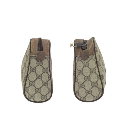 Gucci Vintage Sherry Line Beige Gold GG Supreme Canvas Clutch — view 7
