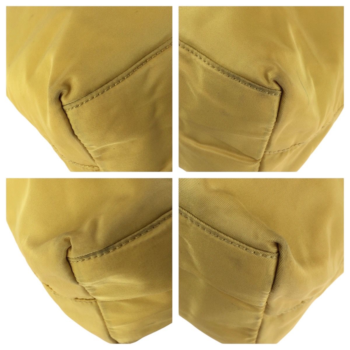 Prada Tessuto Yellow Silver Nylon Shoulder Bag — view 3