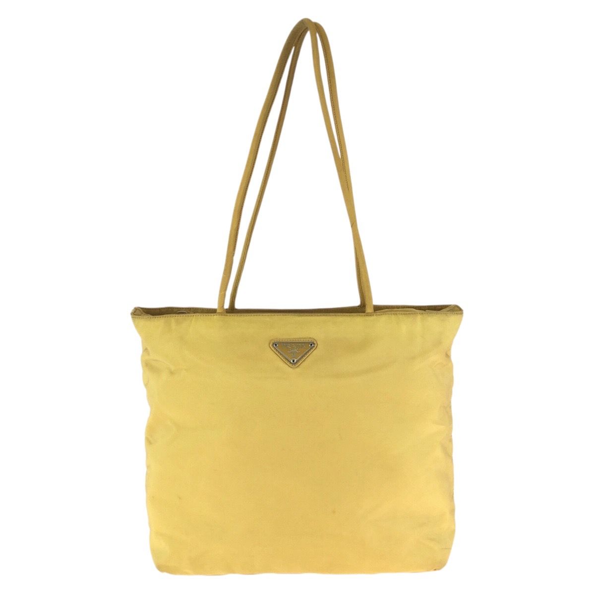 Prada Tessuto Yellow Silver Nylon Shoulder Bag