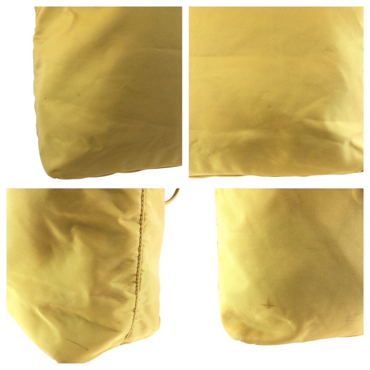 Prada Tessuto Yellow Silver Nylon Shoulder Bag — view 5
