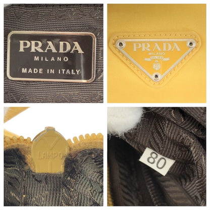 Prada Tessuto Yellow Silver Nylon Shoulder Bag — view 4
