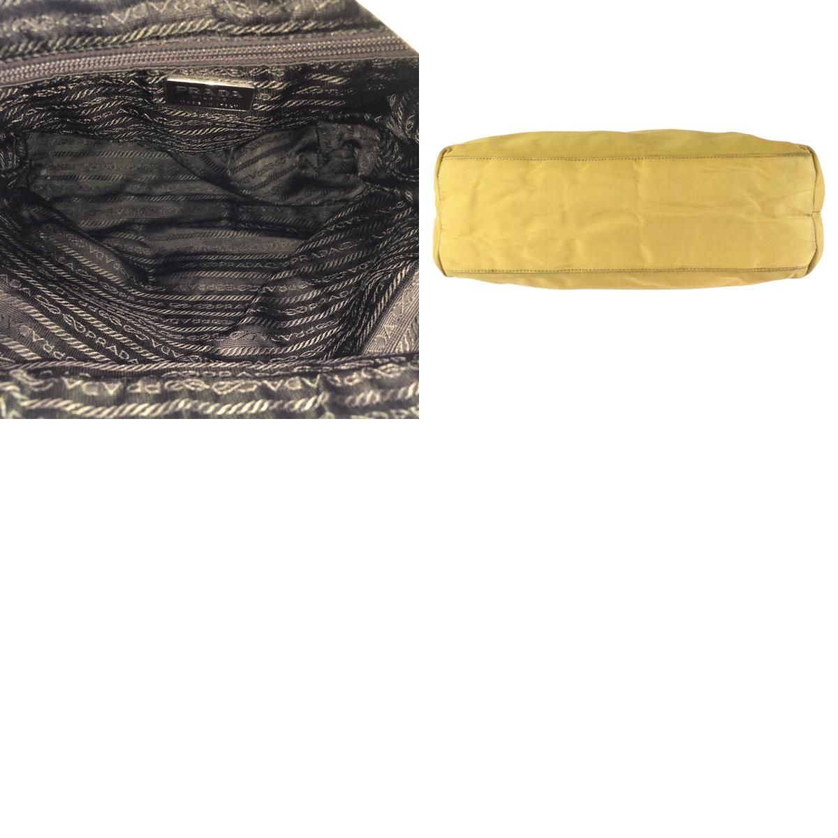 Prada Tessuto Yellow Silver Nylon Shoulder Bag — view 9
