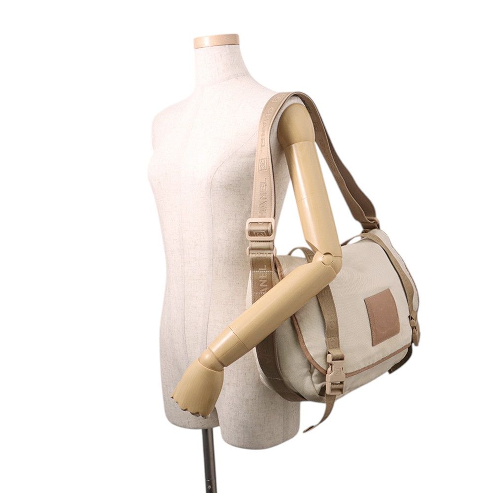 Chanel Shoulder Bag Vintage CC Logo Sports Line Canvas Leather Messenger — view 4