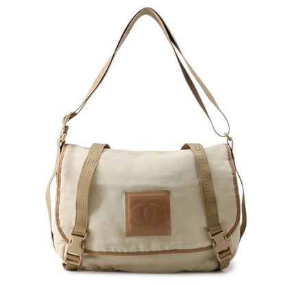 Chanel Shoulder Bag Vintage CC Logo Sports Line Canvas Leather Messenger