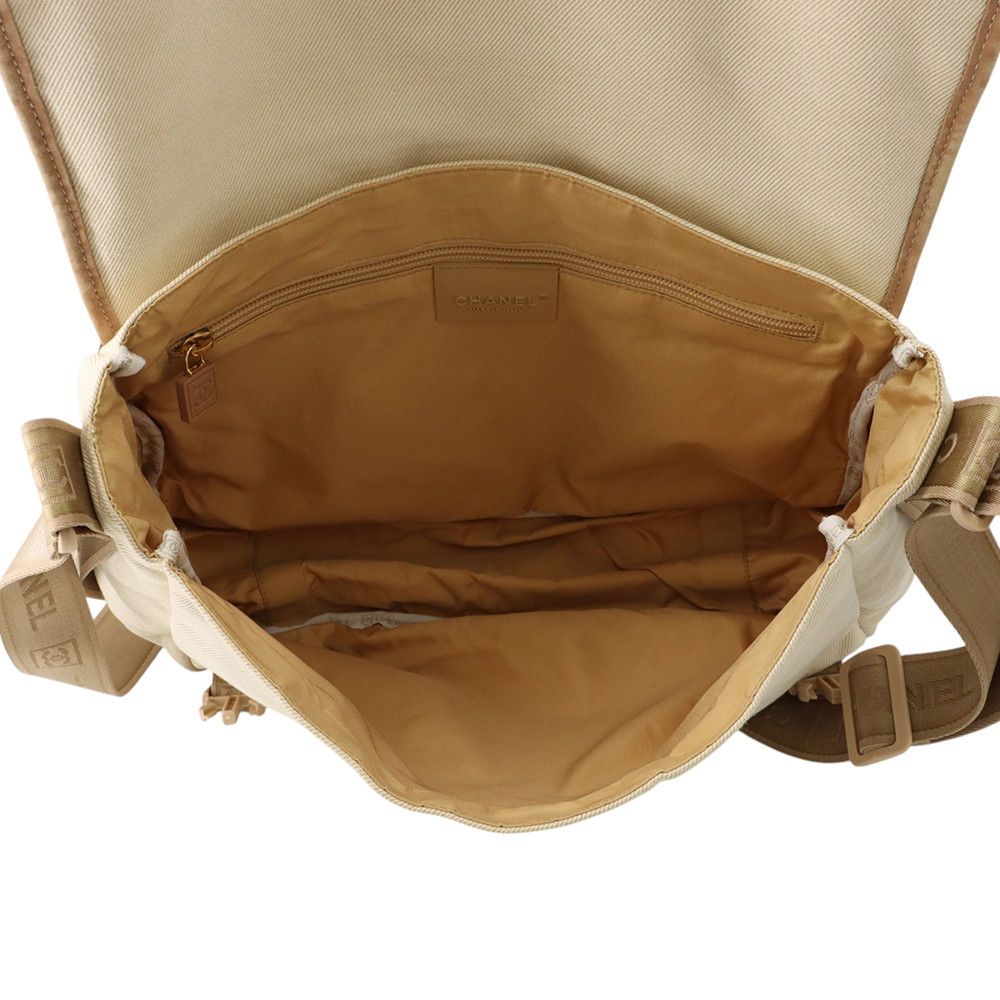 Chanel Shoulder Bag Vintage CC Logo Sports Line Canvas Leather Messenger — view 6