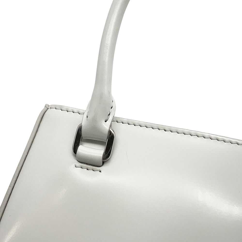Prada Handbag Spazzolato Small Triangle Logo Leather 2-Way Shoulder White — view 9