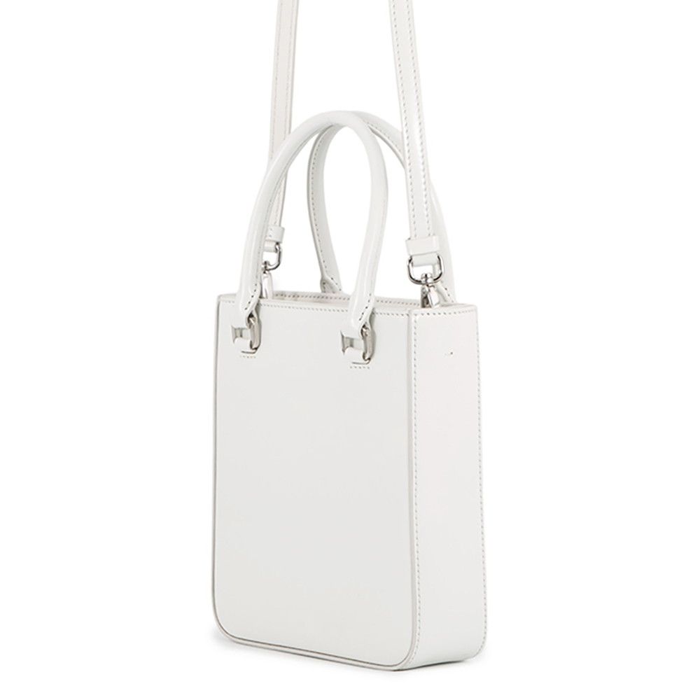 Prada Handbag Spazzolato Small Triangle Logo Leather 2-Way Shoulder White — view 2