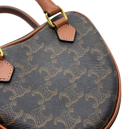 Celine Triomphe Heart Leather 2-Way Shoulder Bag Brown — view 8
