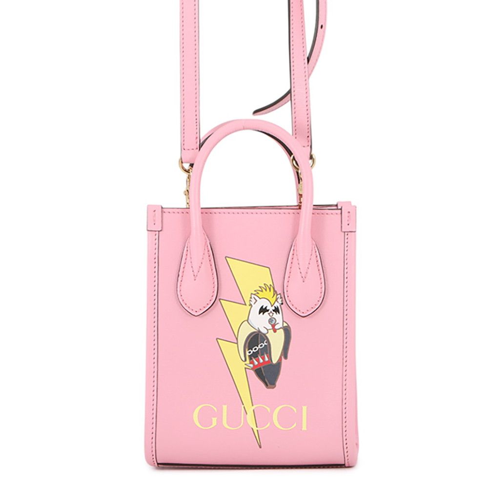 Gucci Bananya Leather 2-Way Shoulder Mini Bag