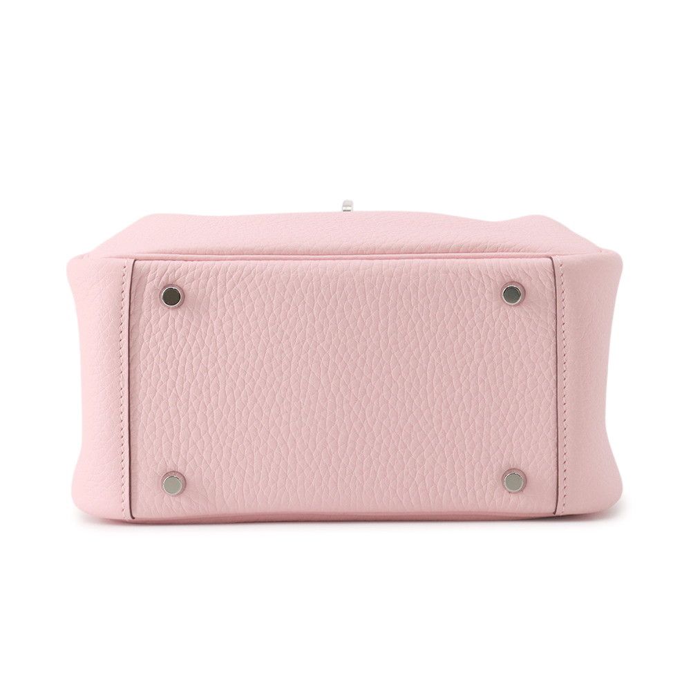 Hermes Lindy Mini Verso Rose Sakura Grease Silver Taurillon Clemence 2-Way — view 3