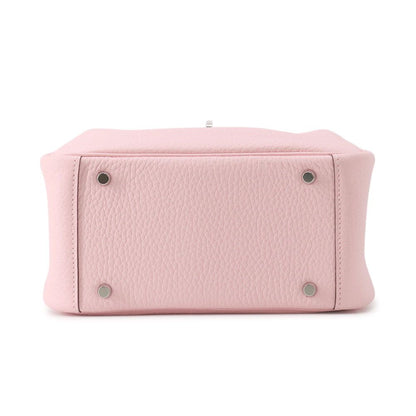 Hermes Lindy Mini Verso Rose Sakura Grease Silver Taurillon Clemence 2-Way — view 3